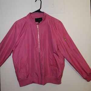 Hot pink bomber lightweight jacket